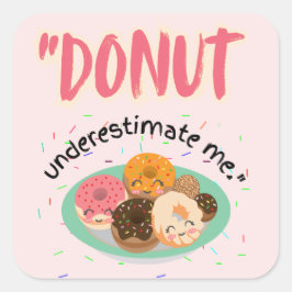 DONUT ONDER SCHATTING VIERKANTE STICKER