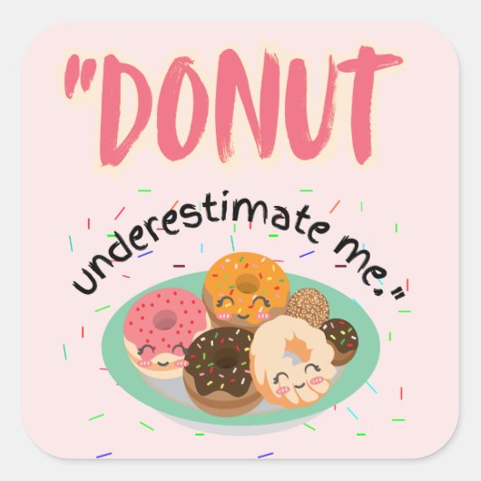 DONUT ONDER SCHATTING VIERKANTE STICKER (Voorkant)