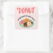 DONUT ONDER SCHATTING VIERKANTE STICKER (Tas)