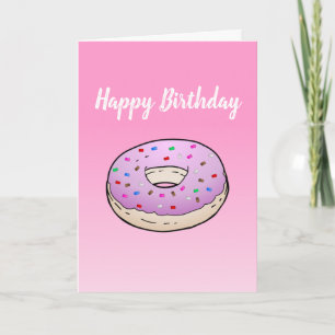 Donut op Vouwbare Felicitatie Verjaardagskaart Kaart