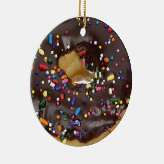 DONUT ORNAMENT CHOCOLAAT MET SPRINKLES (Rechts)