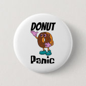 Donut Panic Funny Ronde Button 5,7 Cm (Voorkant)