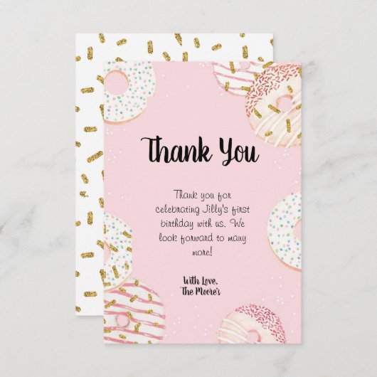 Donut Party Dank u Kaarten (Voorkant / Achterkant)