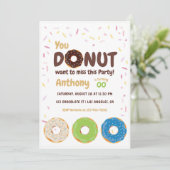 Donut Party fotouitnodiging Kaart (Staand voorkant)