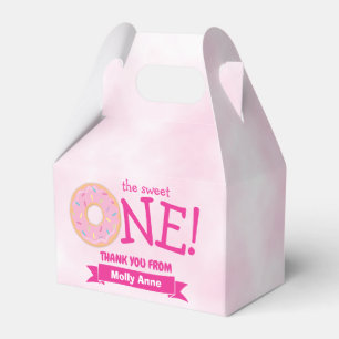 Donut Party Rainbow Sprinkles Girl Eerste verjaard Bedankdoosjes