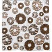 Donut Pattern, Chocolate Donuts, Karamel Donuts Douchegordijn (Voorkant)