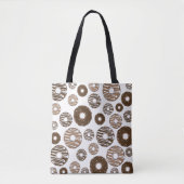 Donut Pattern, Chocolate Donuts, Karamel Donuts Draagtas (Voorkant)