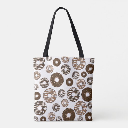 Donut Pattern, Chocolate Donuts, Karamel Donuts Draagtas (Achterkant)