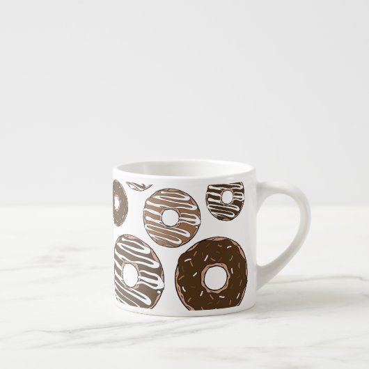 Donut Pattern, Chocolate Donuts, Karamel Donuts Espresso Kop (Rechts)