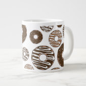 Donut Pattern, Chocolate Donuts, Karamel Donuts Extra Grote Beker (Voorkant rechts)