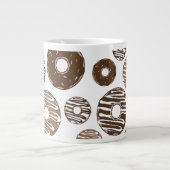 Donut Pattern, Chocolate Donuts, Karamel Donuts Extra Grote Beker (Voorkant)