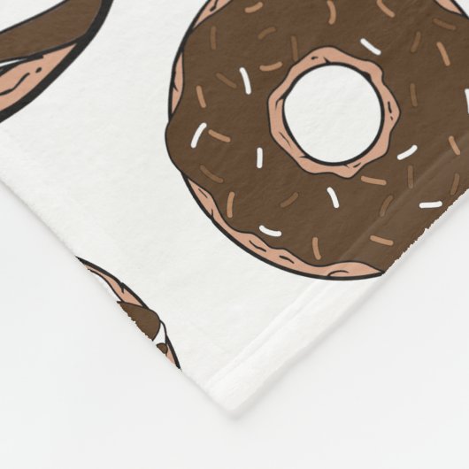 Donut Pattern, Chocolate Donuts, Karamel Donuts Fleece Deken (Hoek)