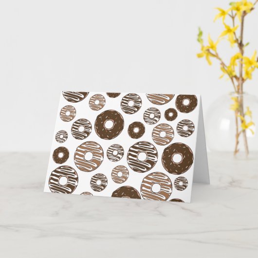 Donut Pattern, Chocolate Donuts, Karamel Donuts Kaart (Gele Bloem)