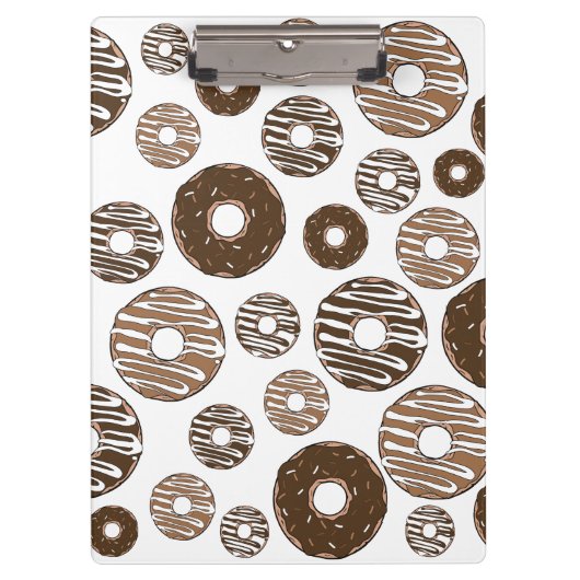 Donut Pattern, Chocolate Donuts, Karamel Donuts Klembord (Voorkant)