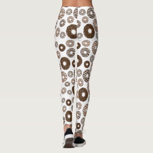 Donut Pattern, Chocolate Donuts, Karamel Donuts Leggings (Achterkant)