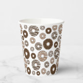 Donut Pattern, Chocolate Donuts, Karamel Donuts Papieren Bekers (Links)