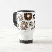 Donut Pattern, Chocolate Donuts, Karamel Donuts Reisbeker (Voorkant links)