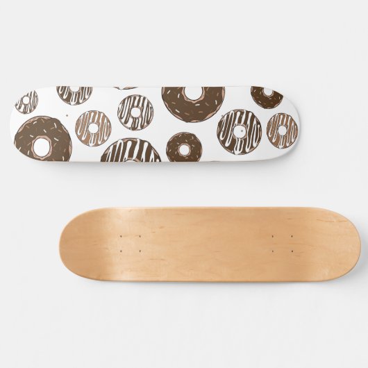Donut Pattern, Chocolate Donuts, Karamel Donuts Skateboard (Horizontaal)