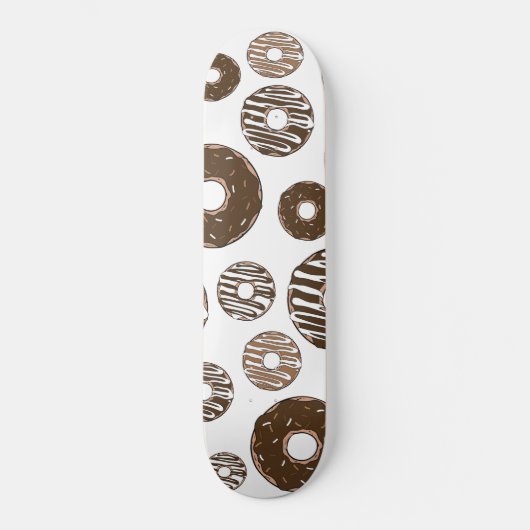 Donut Pattern, Chocolate Donuts, Karamel Donuts Skateboard (Voorkant)