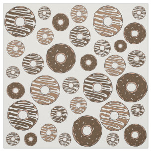 Donut Pattern, Chocolate Donuts, Karamel Donuts Stof