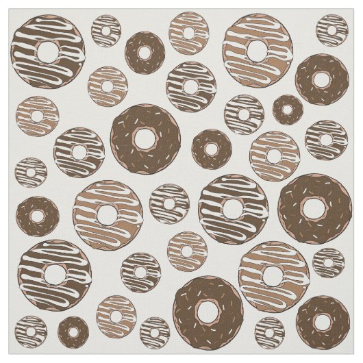 Donut Pattern, Chocolate Donuts, Karamel Donuts Stof (Swatch)