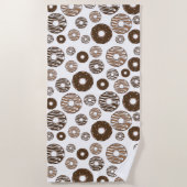 Donut Pattern, Chocolate Donuts, Karamel Donuts Strandlaken (Voorkant)