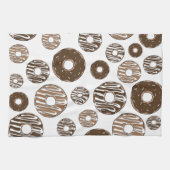 Donut Pattern, Chocolate Donuts, Karamel Donuts Theedoek (Horizontaal)
