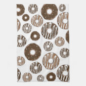 Donut Pattern, Chocolate Donuts, Karamel Donuts Theedoek (Verticaal)