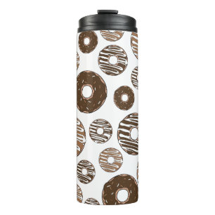 Donut Pattern, Chocolate Donuts, Karamel Donuts Thermosbeker