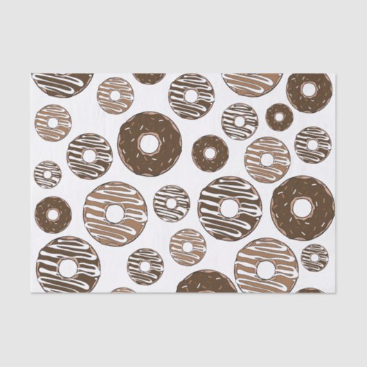 Donut Pattern, Chocolate Donuts, Karamel Donuts Tissuepapier (Voorkant)