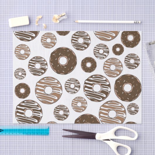 Donut Pattern, Chocolate Donuts, Karamel Donuts Tissuepapier (Craft)