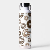 Donut Pattern, Chocolate Donuts, Karamel Donuts Waterfles (Voorkant)