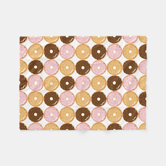 Donut Pattern Fleece Deken (Voorkant (Horizontaal))