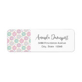 Donut Pattern Schattige kleurrijk adres Etiket (Voorkant)