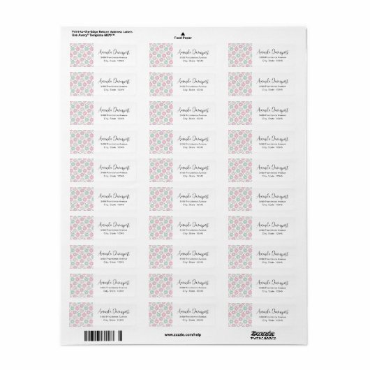 Donut Pattern Schattige kleurrijk adres Etiket (Full Sheet)