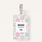Donut Pattern Schattige Kleurrijk Badge (Achterkant met clip)