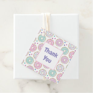 Donut Pattern Schattige Kleurrijk Dank u Bedankjes Labels