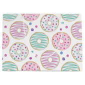 Donut Pattern Schattige Kleurrijk Groot Cadeauzakje (Voorkant)
