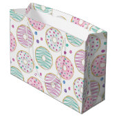 Donut Pattern Schattige Kleurrijk Groot Cadeauzakje (Achterkant Gekanteld)