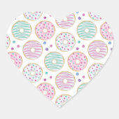 Donut Pattern Schattige Kleurrijk Hart Sticker (Voorkant)