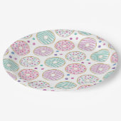 Donut Pattern Schattige Kleurrijk Papieren Bordje (Gekanteld)