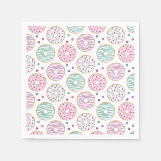 Donut Pattern Schattige Kleurrijk Servet (Voorkant)