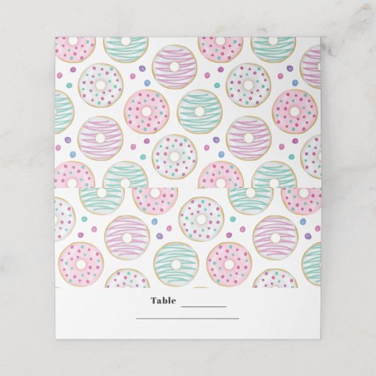 Donut Pattern Schattigee kleurrijke tafel (Buitenkant ongevouwen)