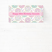 Donut Pattern Schattigee kleurrijke verjaardagsban Spandoek (Insitu)