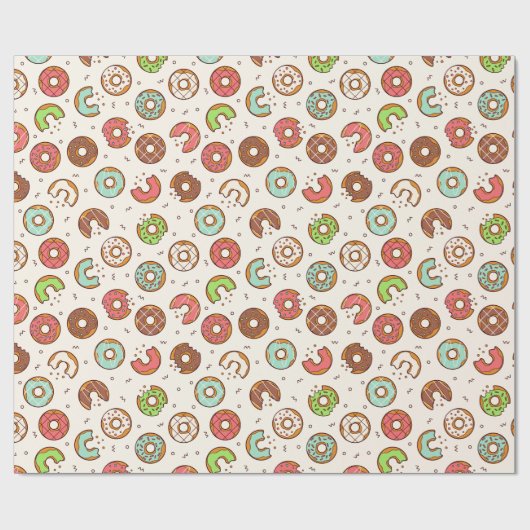 Donut Pattern | Vanilla Cream Cadeaupapier (Vlak)