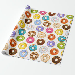 Donut Pattern Wrapping Paper Cadeaupapier