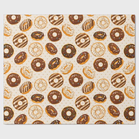 Donut Pattern Wrapping Paper Cadeaupapier (Vlak)