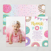 Donut Photo Birthday Merci Cartes (Devant / Derrière)