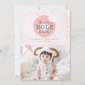 Donut Photo rose Carte de remerciements d'annivers (Devant)