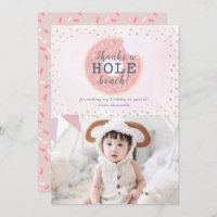 Donut Photo rose Carte de remerciements d'annivers